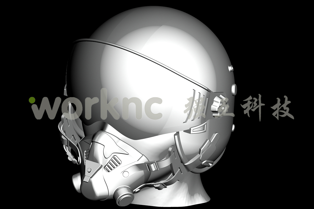 WorkNC 德玛吉60 eVo linear 日立刀具联合加工的飞行员头盔模具